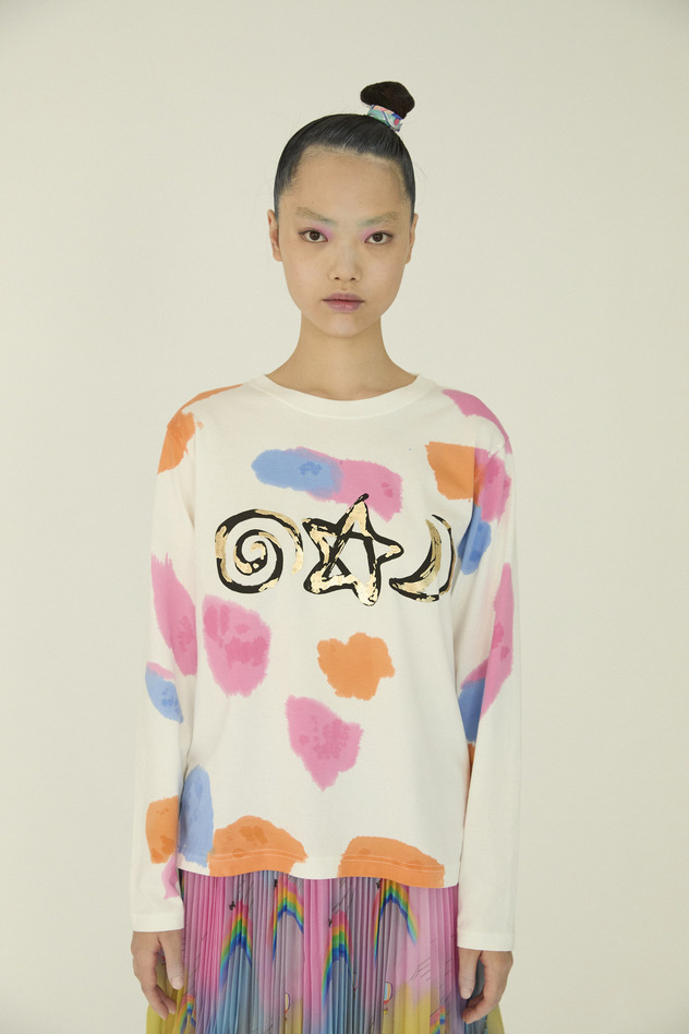 ぐるぐるほしつき Long sleeve 詳細画像 pink multi 1