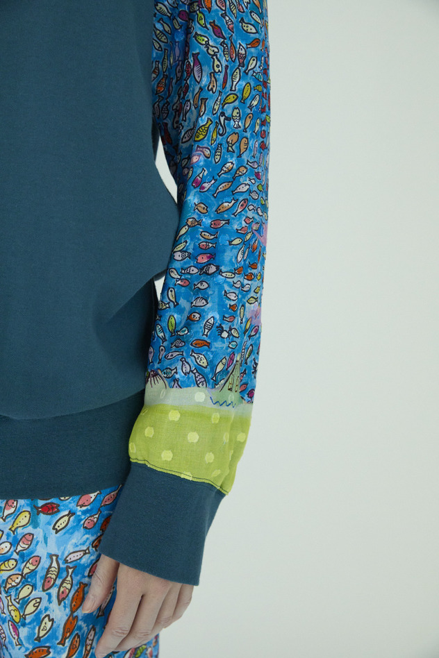 Dancing Fish Parade Urake Tops 詳細画像 blue 2