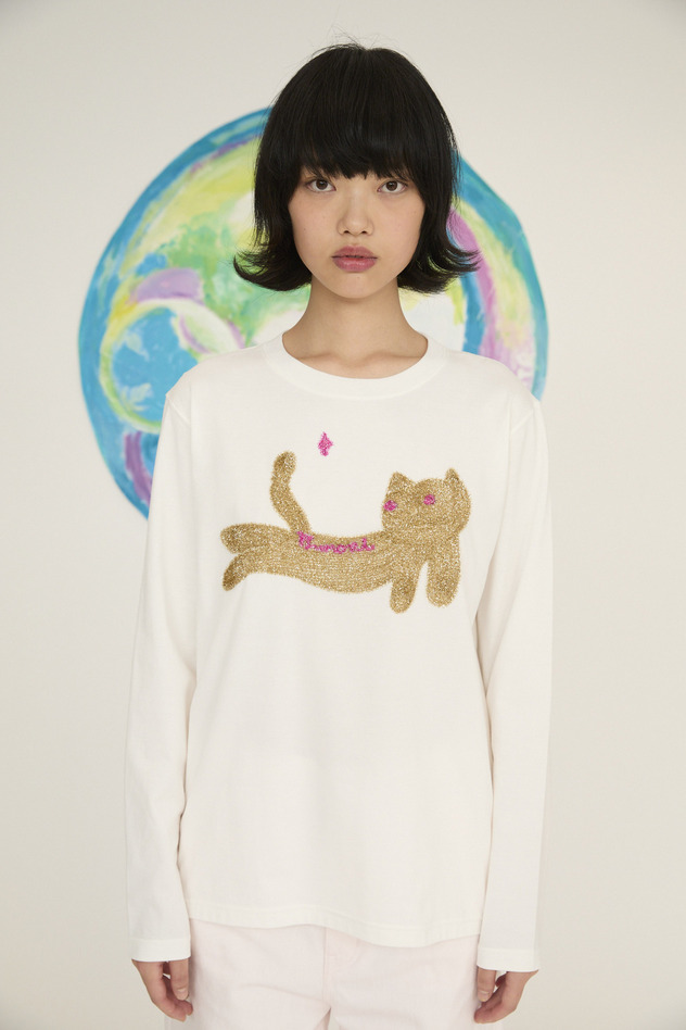 Fluffy Cat T T-shirt 詳細画像 off white 1