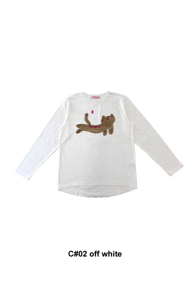 Fluffy Cat T T-shirt 詳細画像 off white 1