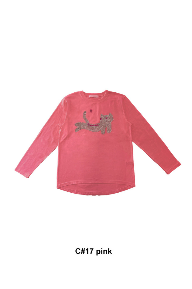 Fluffy Cat T T-shirt 詳細画像 pink 1