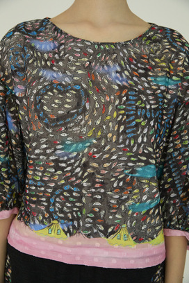 Dancing Fish Parade Jersey Tops 詳細画像