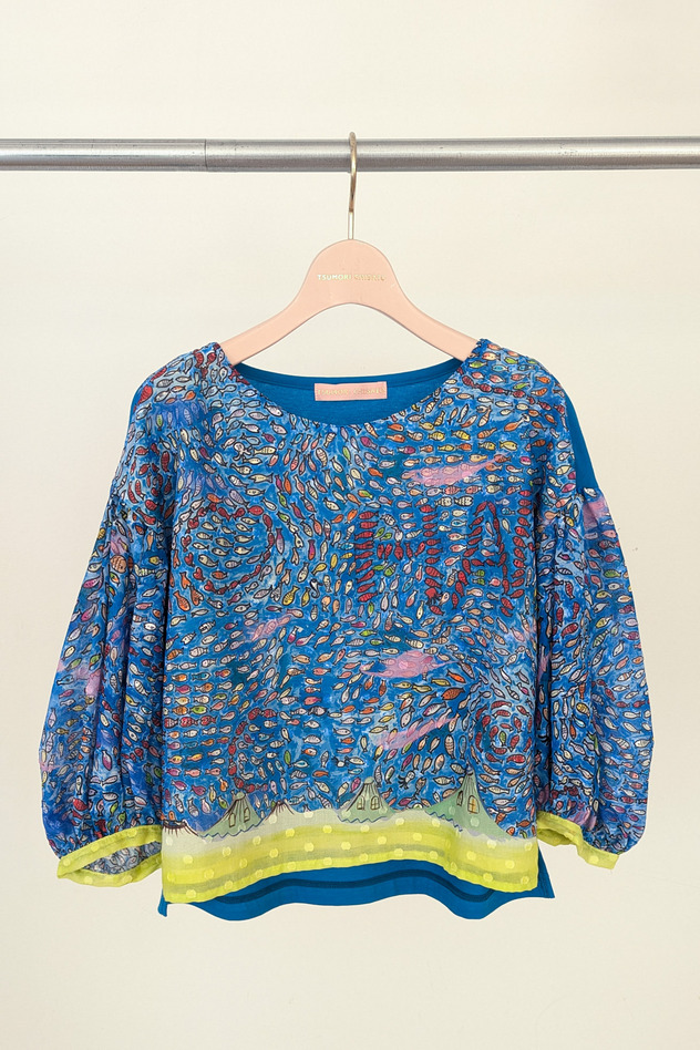 Dancing Fish Parade Jersey Tops 詳細画像 blue&times;blue 1