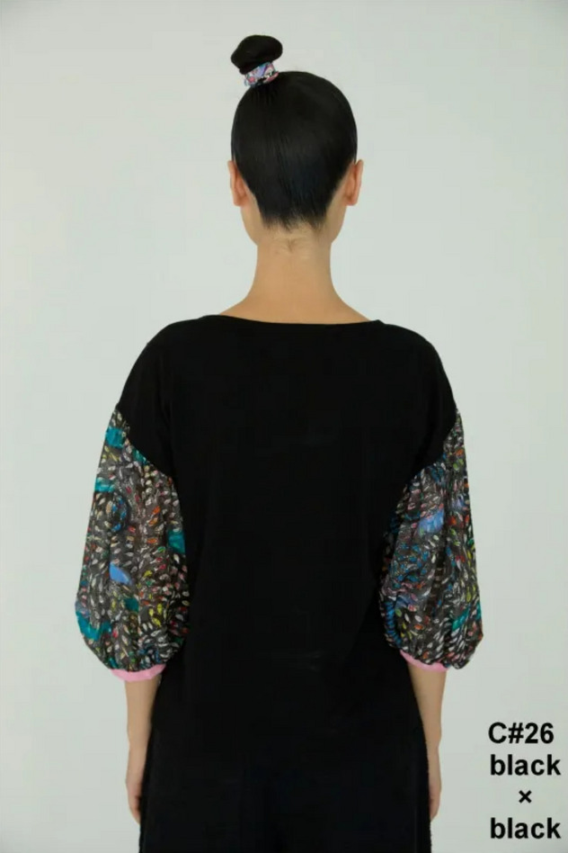 Dancing Fish Parade Jersey Tops 詳細画像 black&times;black 2