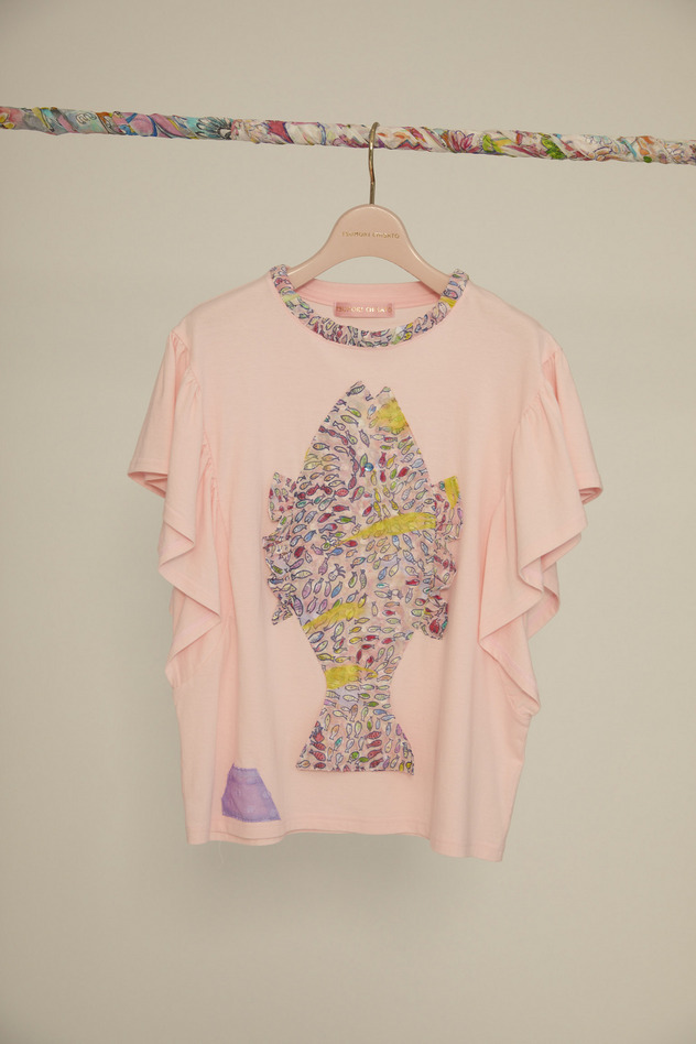 Dancing Fish Parade Jersey T-shirt 詳細画像 blue&times;yellow 14