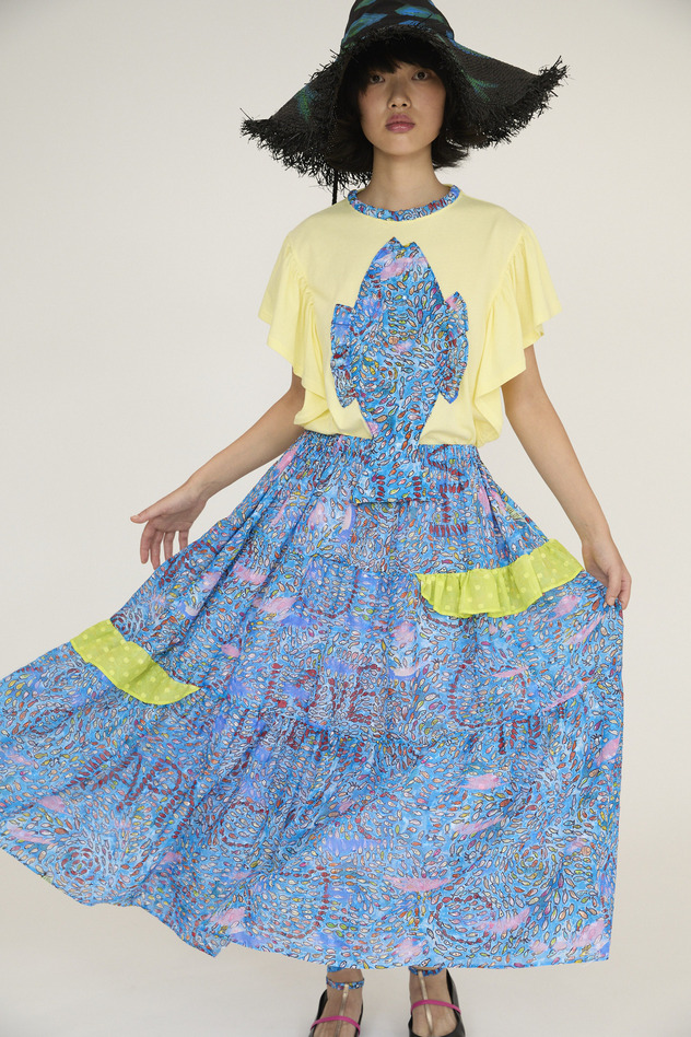 Dancing Fish Parade Jersey T-shirt 詳細画像 blue&times;yellow 7