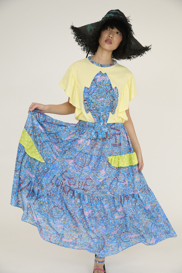 Dancing Fish Parade Jersey T-shirt 詳細画像 blue&times;yellow 8