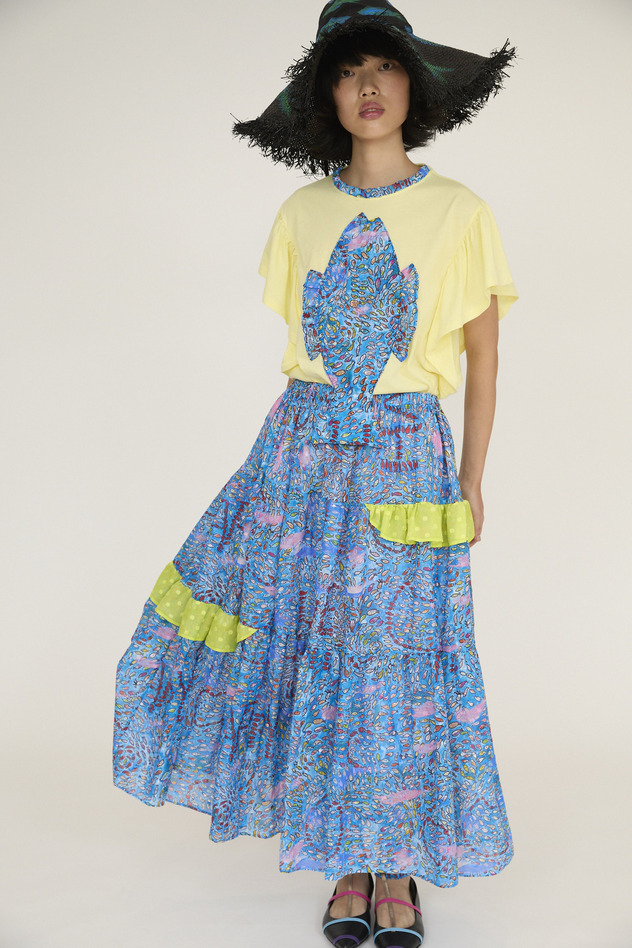 Dancing Fish Parade Jersey T-shirt 詳細画像 blue&times;yellow 9