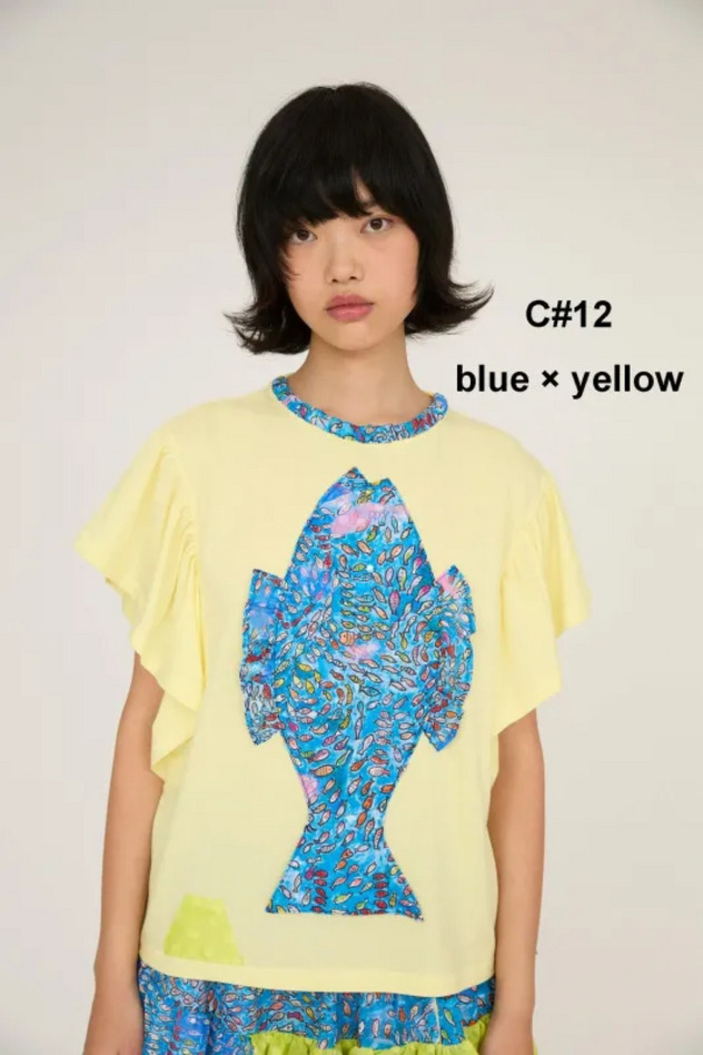 Dancing Fish Parade Jersey T-shirt 詳細画像 blue&times;yellow 1