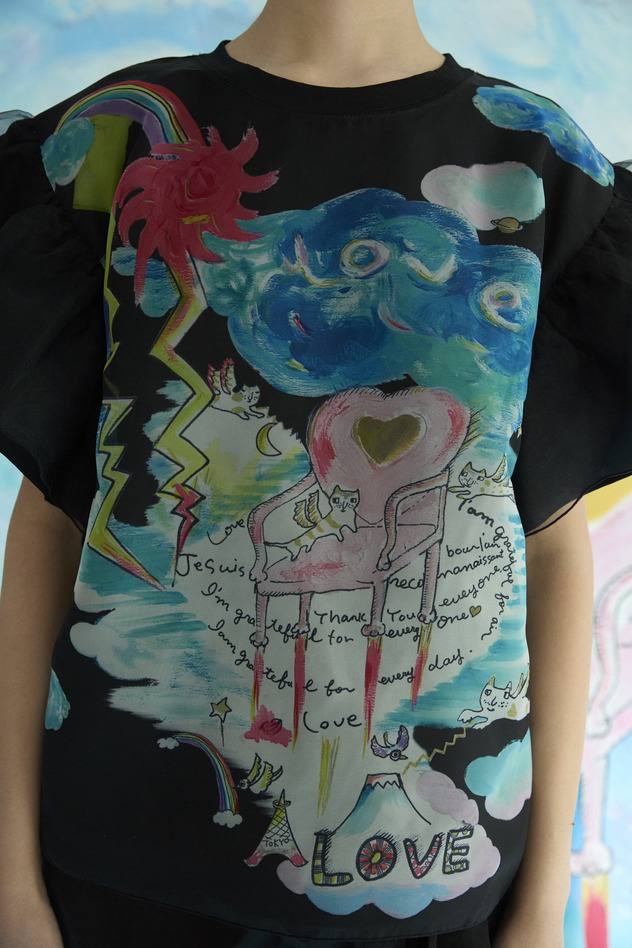 Cat's Chair Organdy T-shirt 詳細画像 black 10