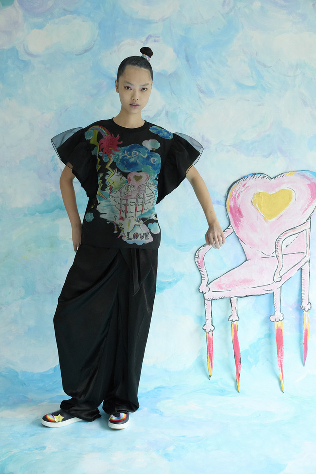 Cat's Chair Organdy T-shirt 詳細画像 black 12