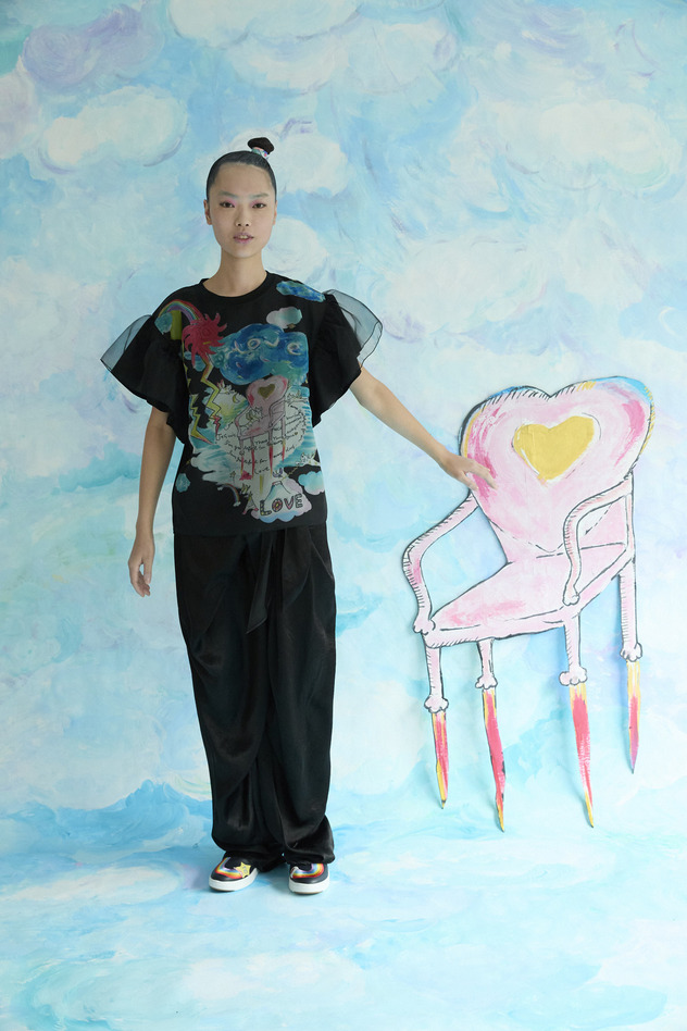 Cat's Chair Organdy T-shirt 詳細画像 black 13