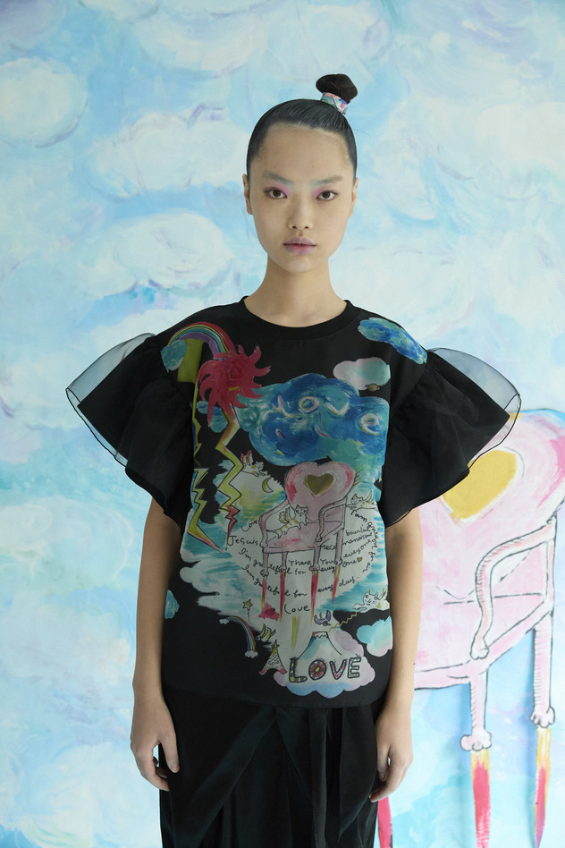 Cat's Chair Organdy T-shirt 詳細画像 black 6