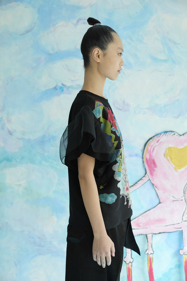 Cat's Chair Organdy T-shirt 詳細画像 black 9