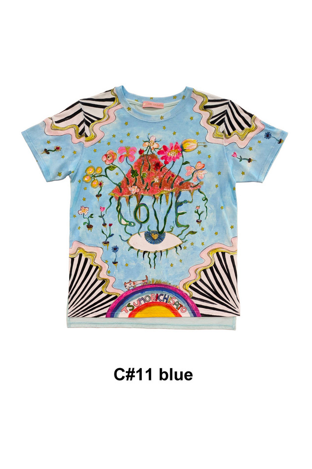 Love Flowers T T-shirt 詳細画像 blue 1