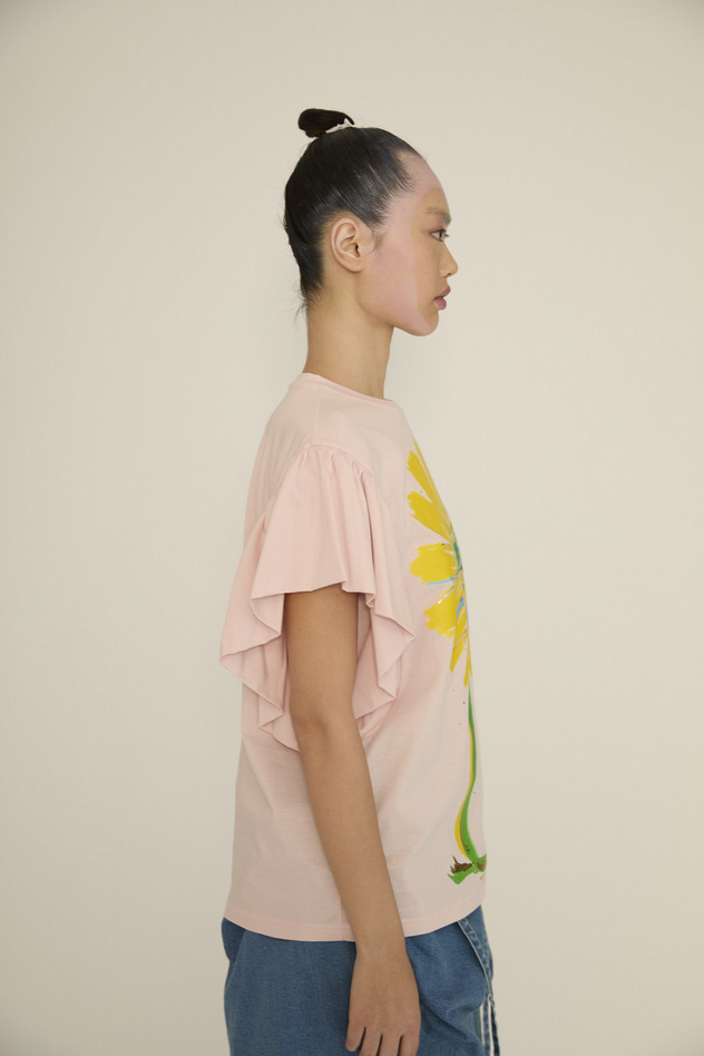 Daisy Print Jersey T-shirt 詳細画像 yellow 5