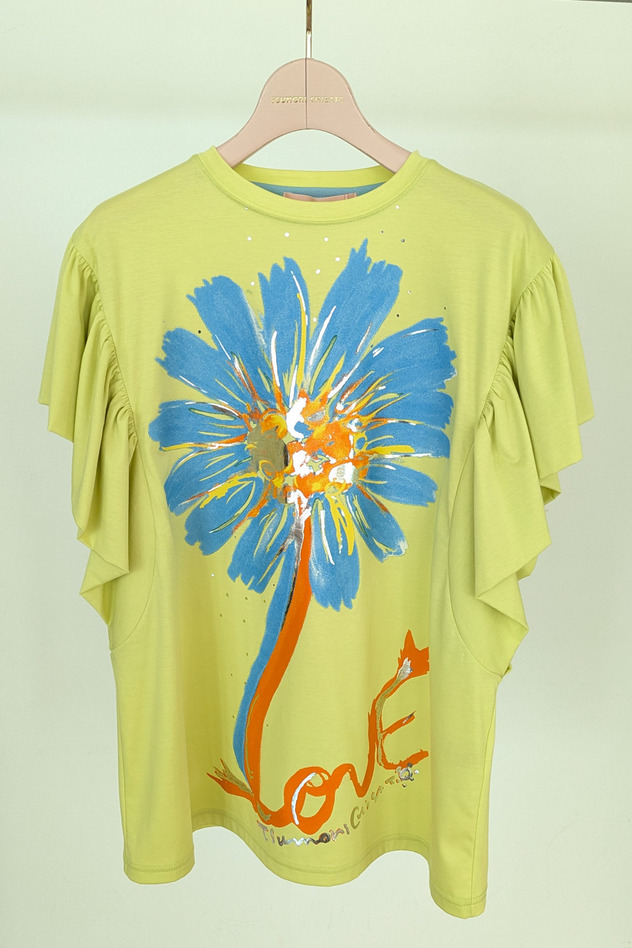 Daisy Print Jersey T-shirt 詳細画像 yellow 1