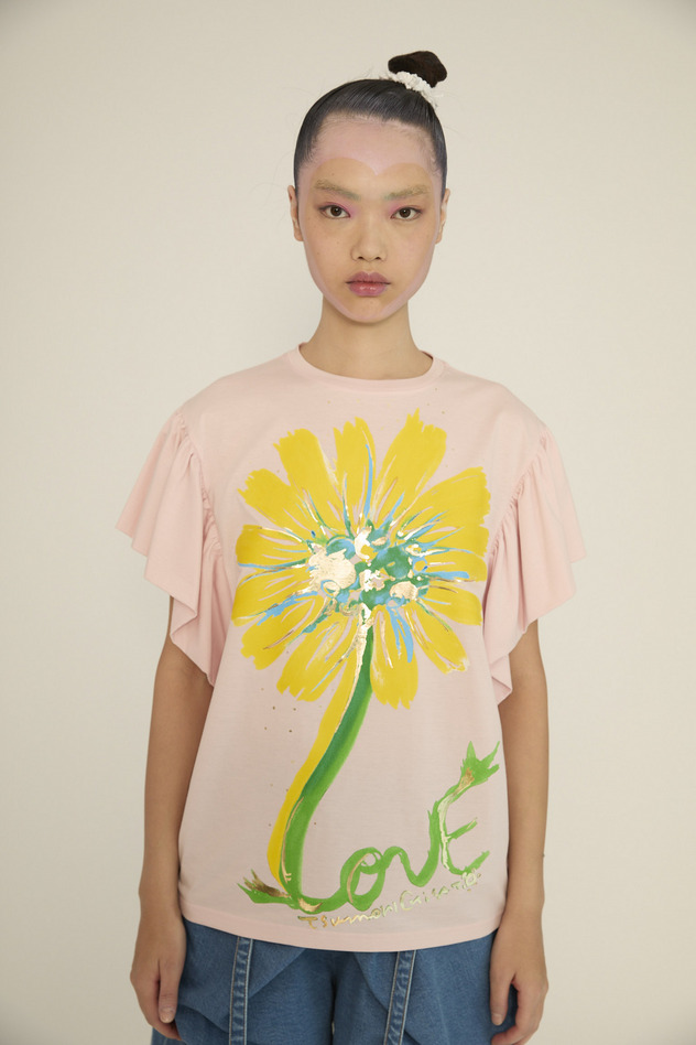 Daisy Print Jersey T-shirt 詳細画像 pink 1