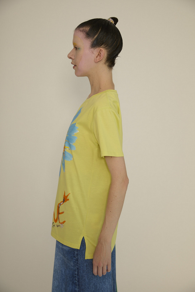 Daisy Print Jersey T-shirt 詳細画像 yellow 2