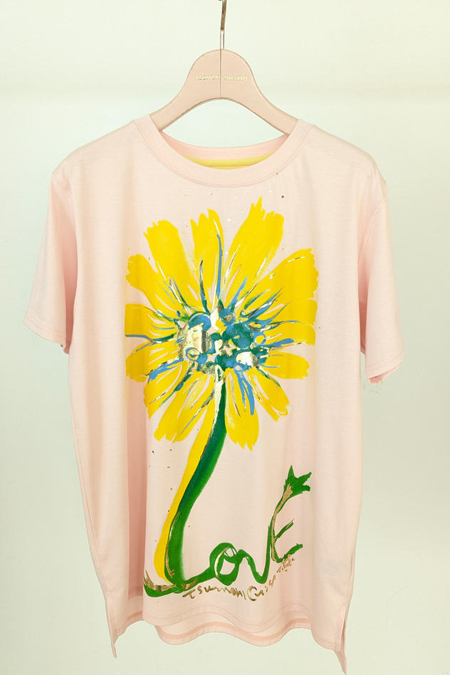 Daisy Print Jersey T-shirt 詳細画像 pink 1