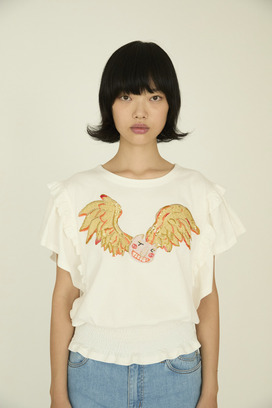 Angel Cat Jersey T-shirt 詳細画像