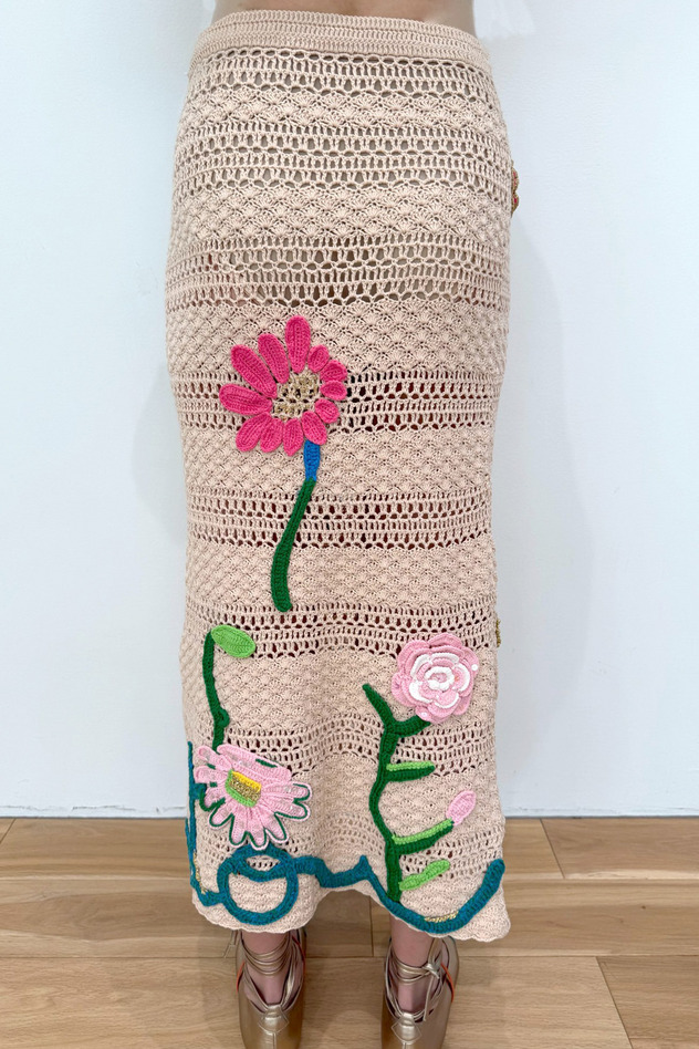 Crochet Knit Skirt 詳細画像 beige 4