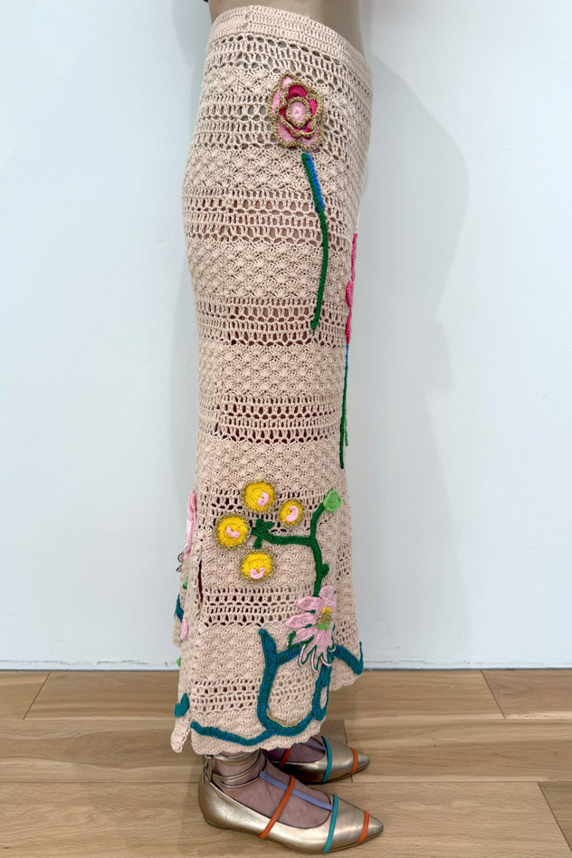 Crochet Knit Skirt 詳細画像 beige 5