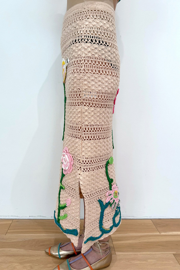 Crochet Knit Skirt 詳細画像 beige 6