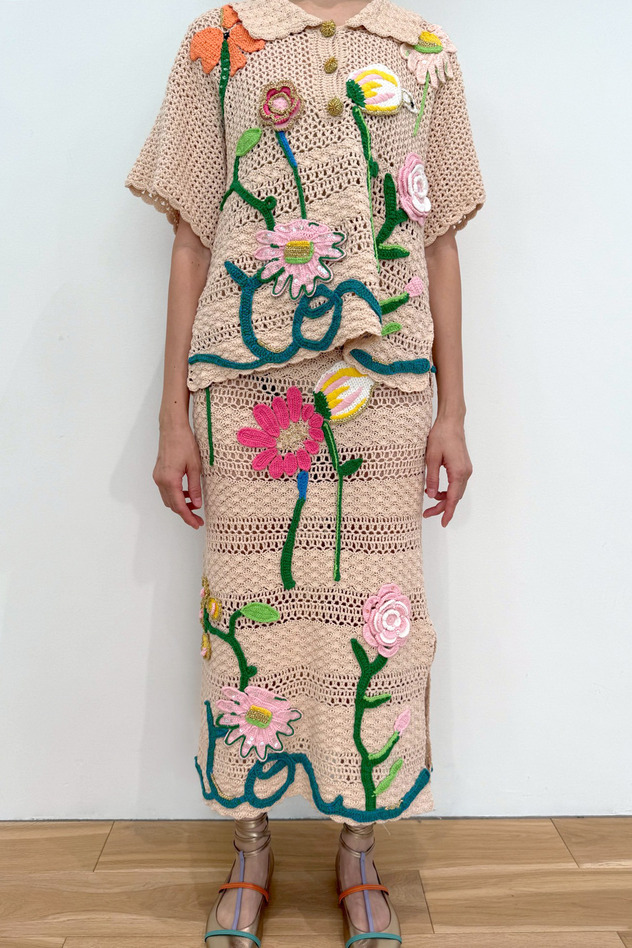 Crochet Knit Skirt 詳細画像 beige 7