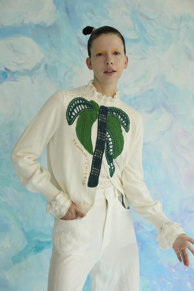 Palm Tree Knit Cardigan 詳細画像 off white 2