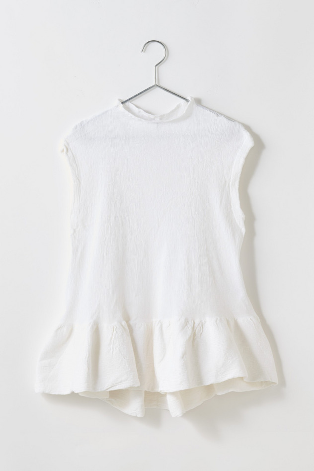 cr&ecirc;perie PEPLUM TOPS 詳細画像 white 1