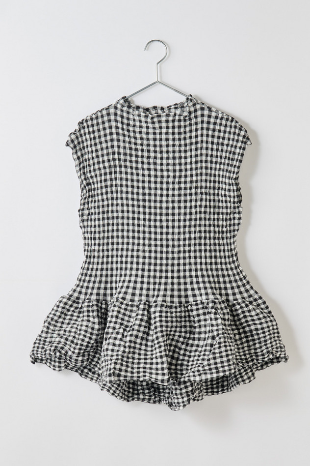 cr&ecirc;perie GINGHAM CHECK TOPS 詳細画像 black 1