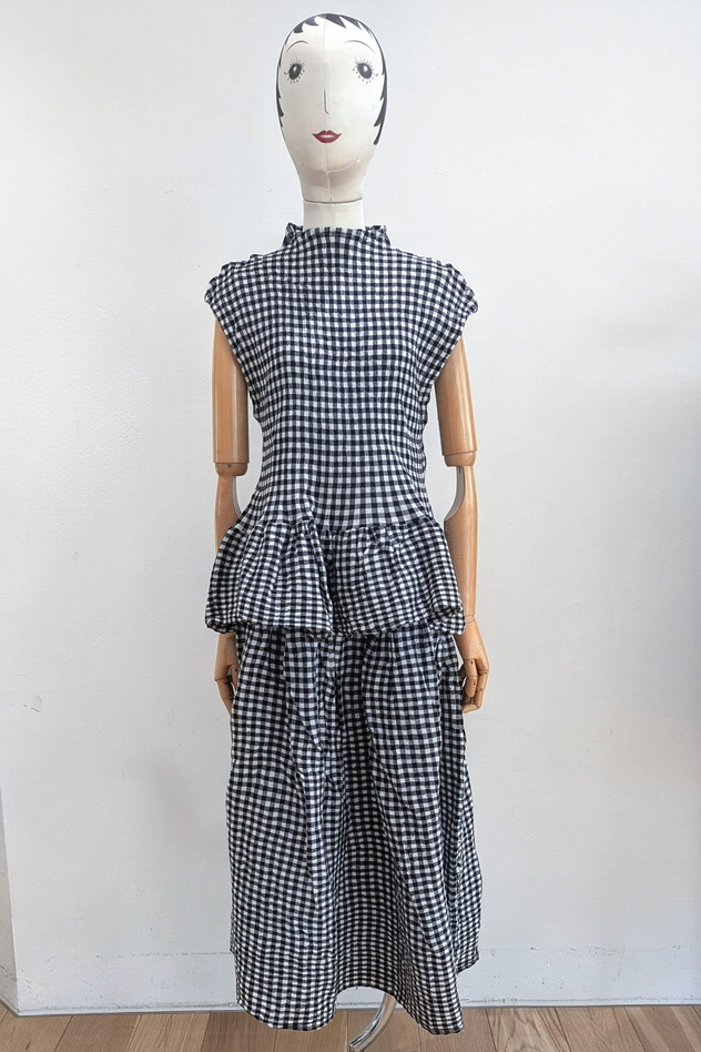 cr&ecirc;perie GINGHAM CHECK TOPS 詳細画像 black 3