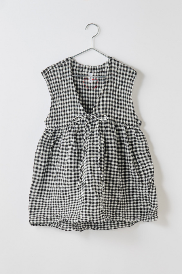 cr&ecirc;perie GINGHAM CHECK TOPS 詳細画像 black 1