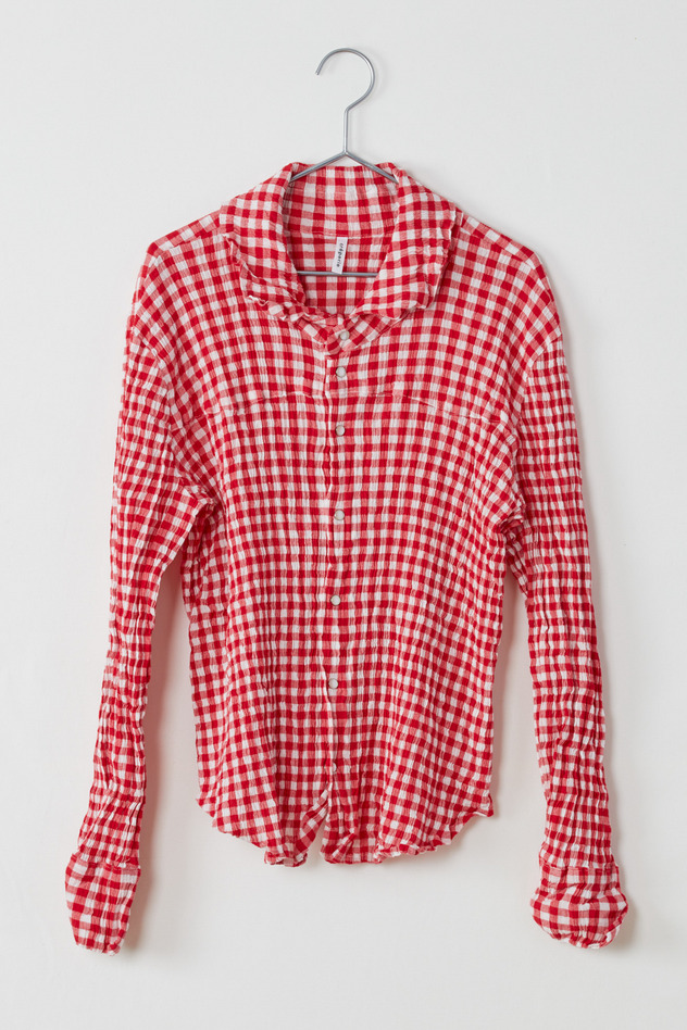 cr&ecirc;perie GINGHAM CHECK SHIRT 詳細画像 red &times; white 1