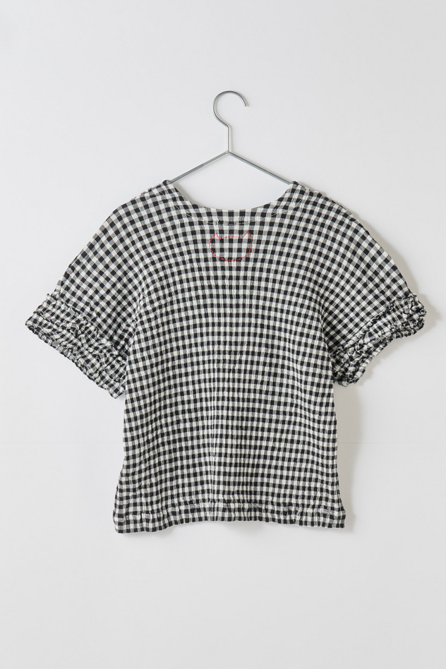 cr&ecirc;perie GINGHAM CHECK T-SHIRT 詳細画像 black 2